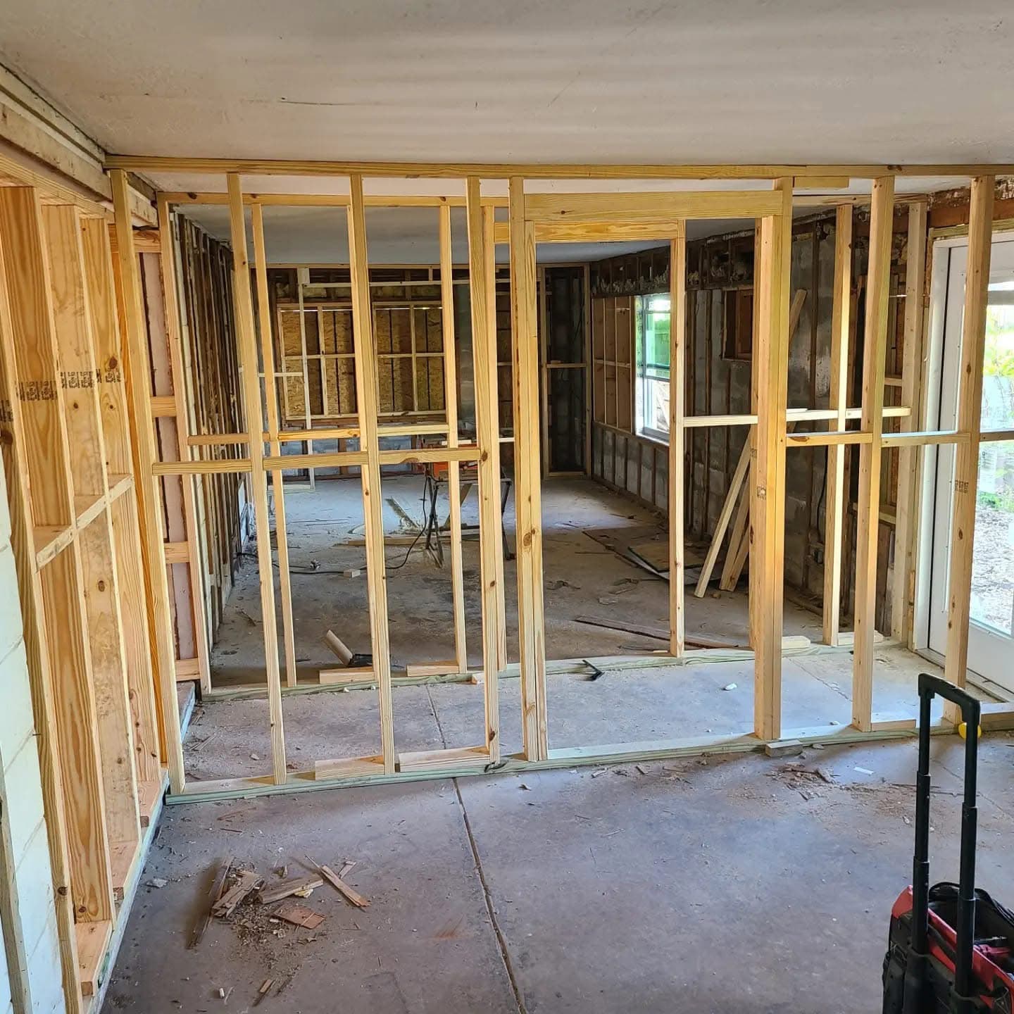 Interior framing and construction work